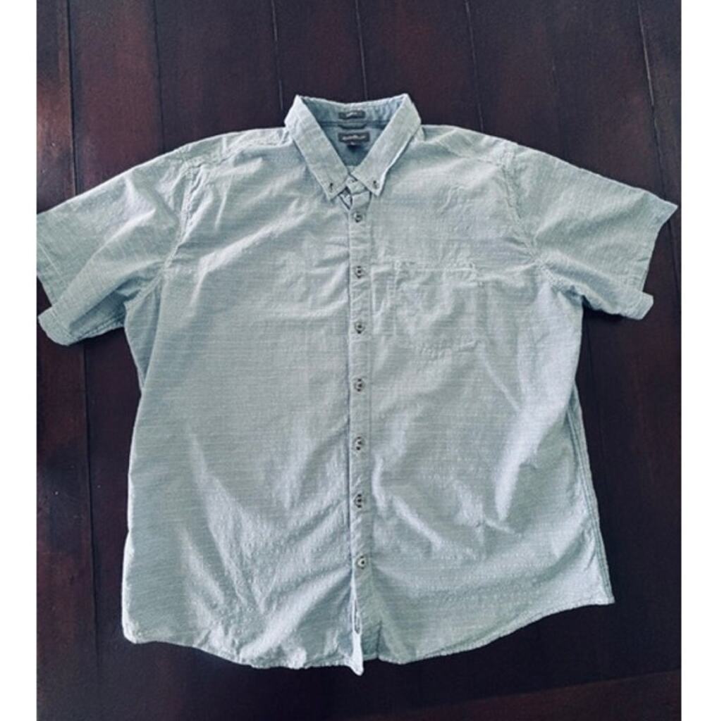 Eddie Bauer Men's Tall 3XL Blue White Button Down Shirt Classic Fit Cotton